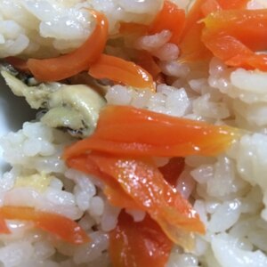 牡蠣と平天の醤油ご飯(o^^o)